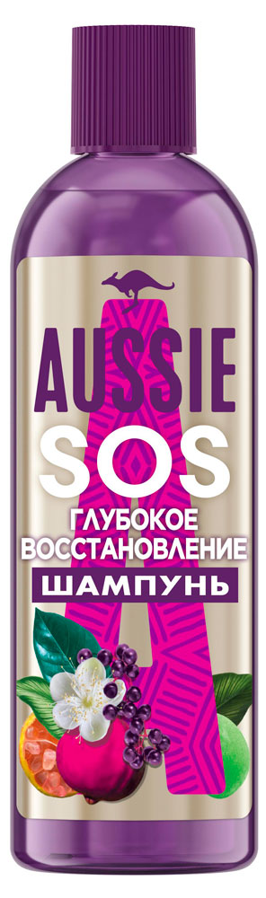 Шампунь для волос Aussie Hair SOS Глубокое восстановление для поврежденных волос Франция, 290 мл