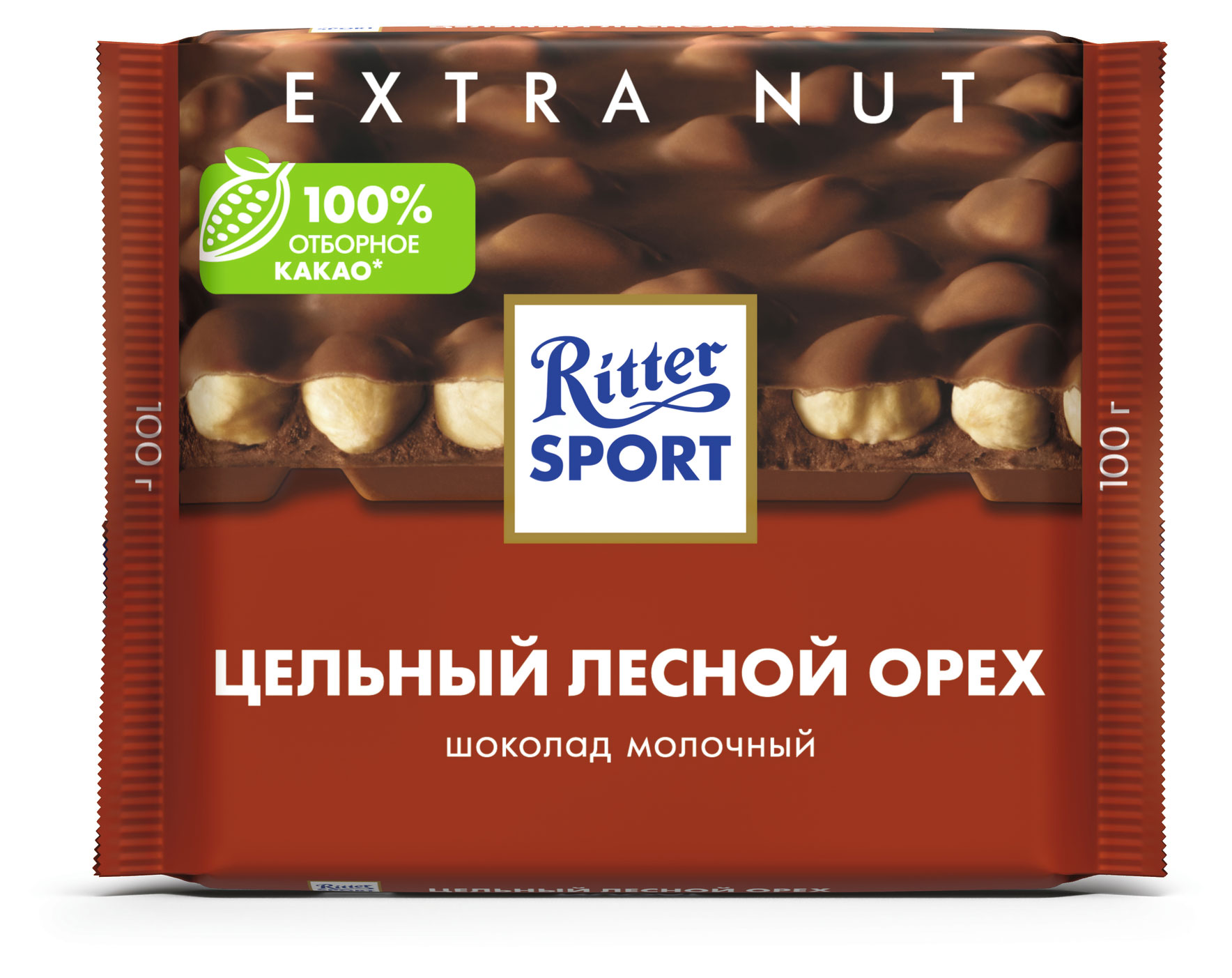 Шоколад Ritter Sport молочный с цельным лесным орехом Германия, 100 г