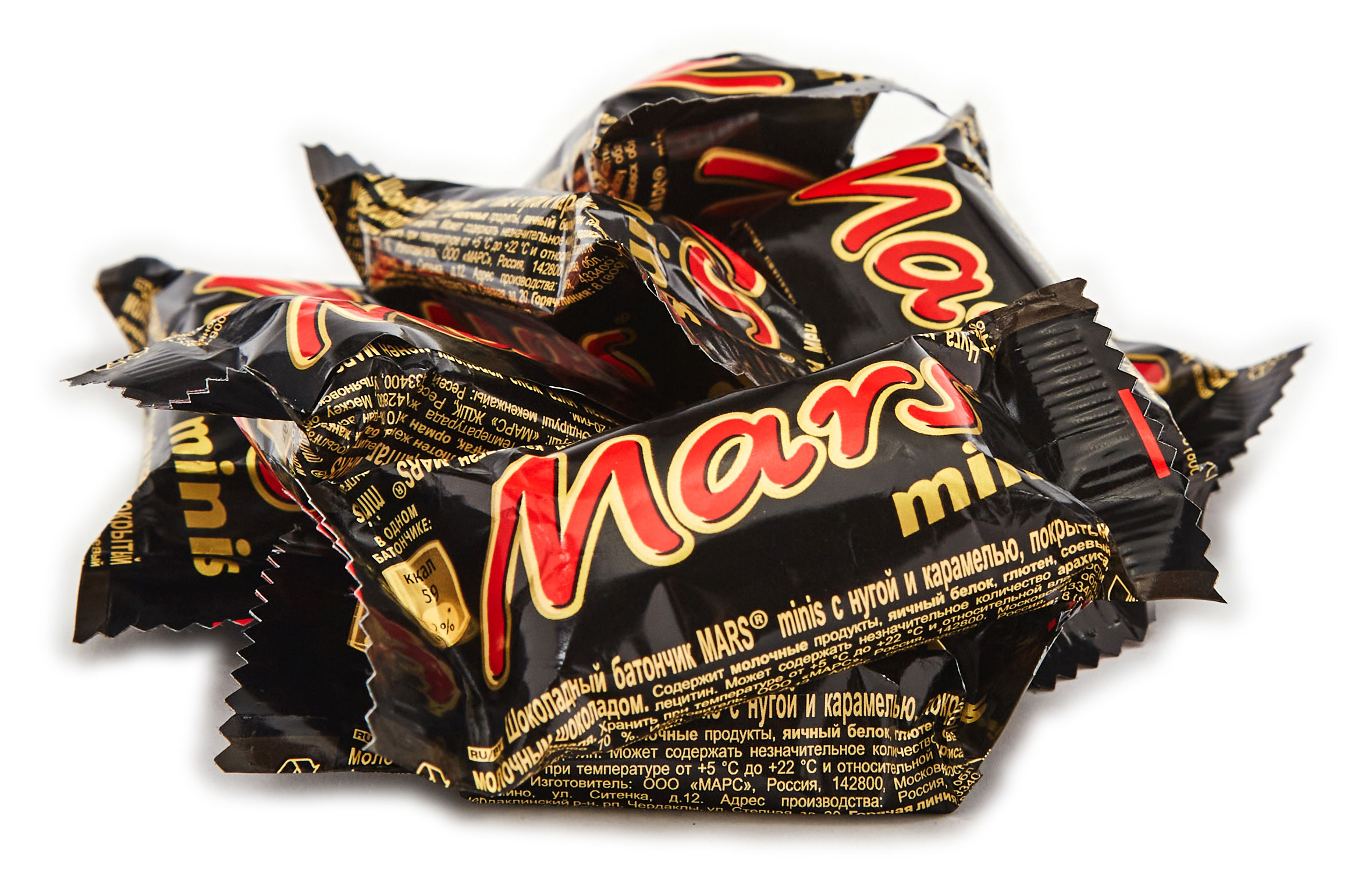 Конфеты шоколадные Mars minis с карамелью и нугой, вес