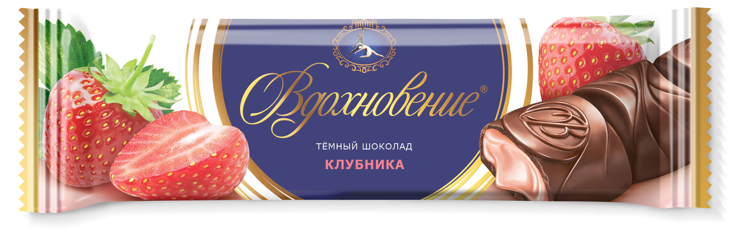 Батончик «Вдохновение» темный клубника, 37 г