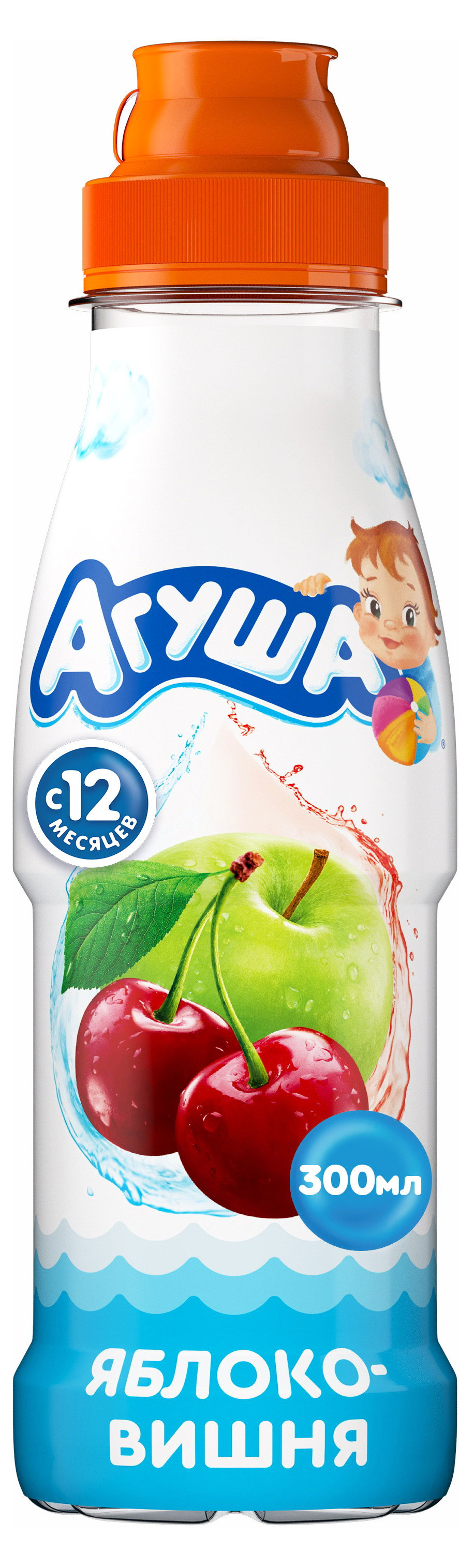 Напиток сокосодержащий «Агуша» яблоко и вишня с 12 мес., 300 мл