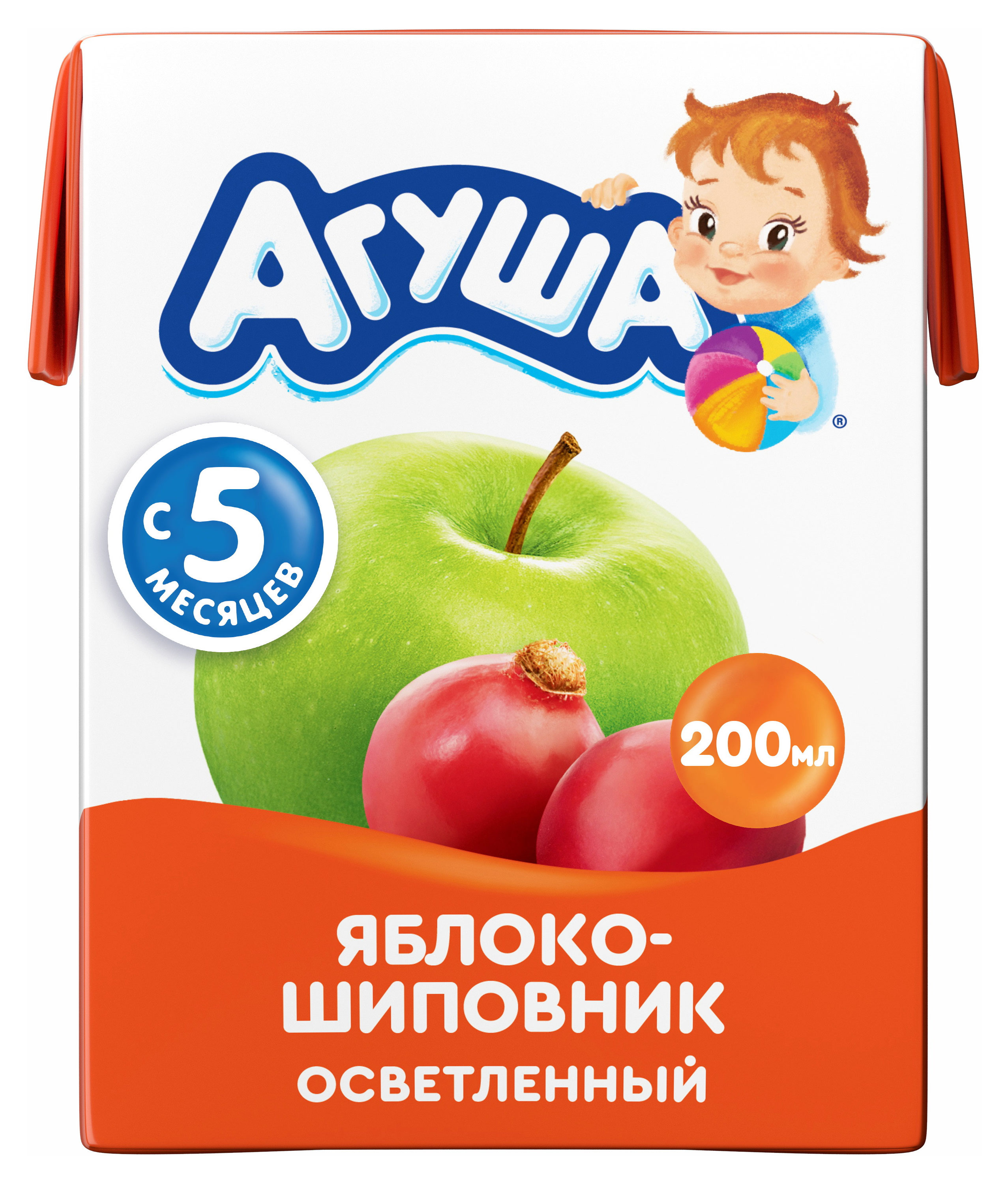 Сок «Агуша» Яблоко и шиповник с 5 мес., 200 мл
