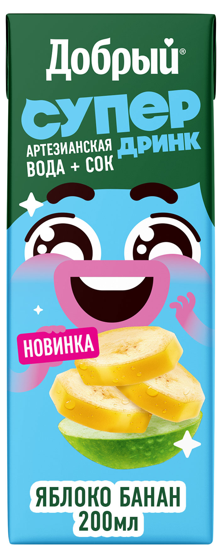 Напиток сокосодержащий «Добрый» Active kid яблоко-банан, 200 мл