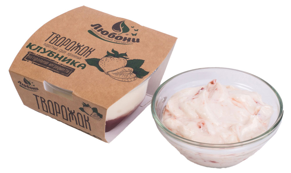 Творожок с клубникой «Любони» БЗМЖ, 150 г