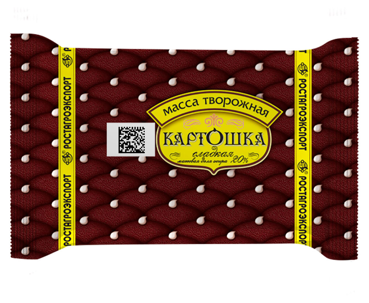 Масса творожная «РостАгроЭкспорт» сладкая картошка брикет 20% БЗМЖ, 100 г