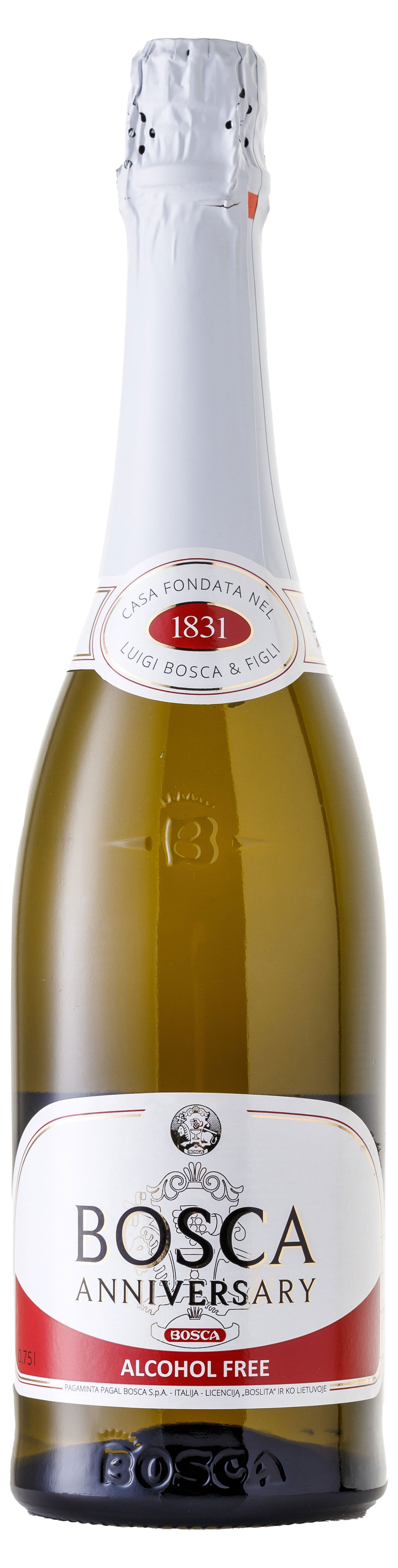 Напиток игристый винный безалкогольный Bosca белый полусухой Литва, 0,75 л