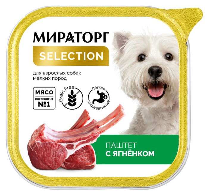 Влажный корм для собак мелких пород «Мираторг» Selection Паштет с ягненком, 100 г