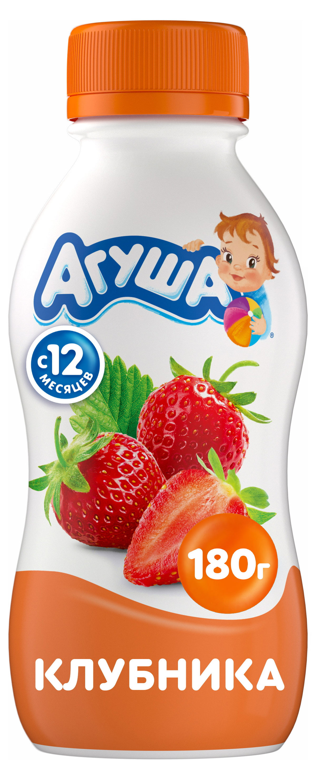 Напиток кисломолочный Ряженка детская «Агуша» клубника 2,9% с 12 мес., 180 г