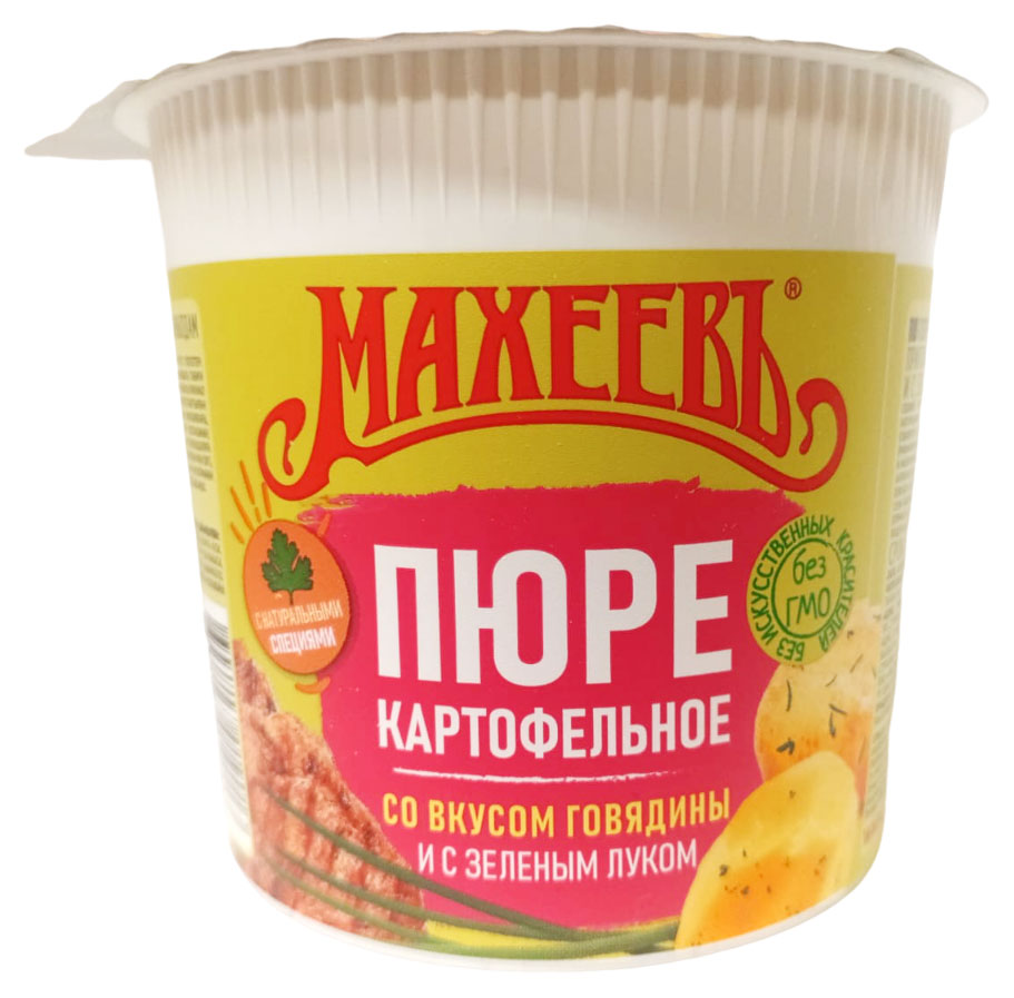 Пюре картофельное «МАХЕЕВЪ» со вкусом говядины и зеленым луком, 40 г