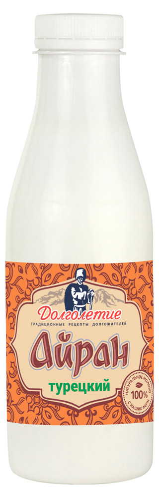 Напиток кисломолочный Айран «Долголетие» турецкий БЗМЖ, 500 г