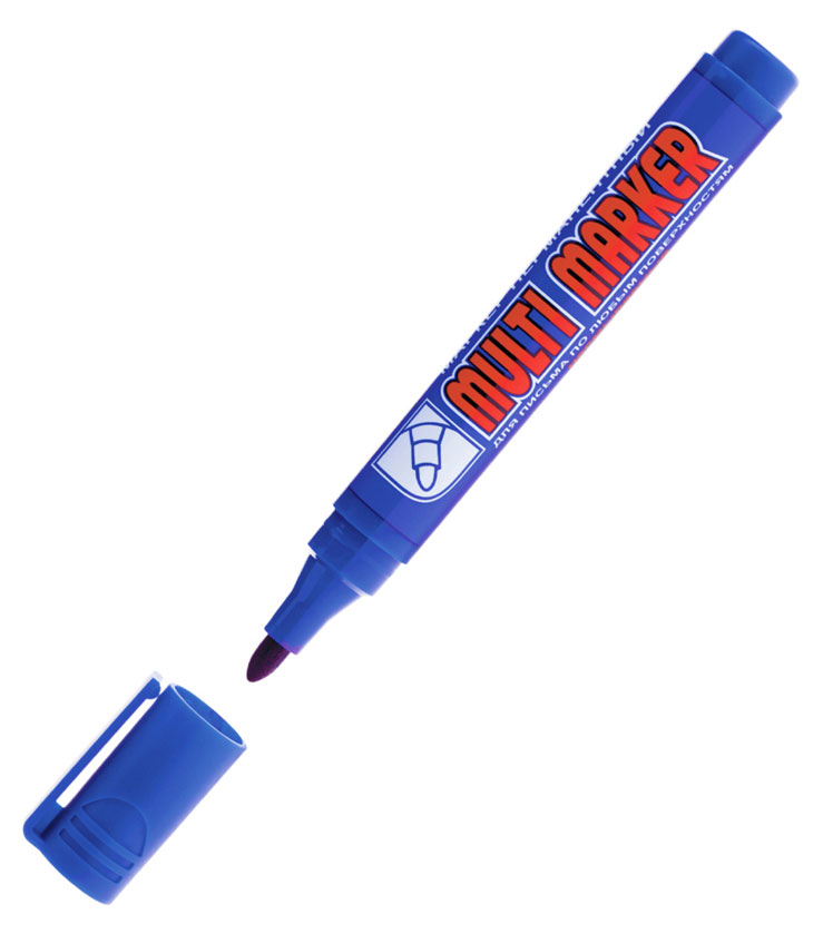 Маркер перманентный Crown Multi Marker синий, 3 мм
