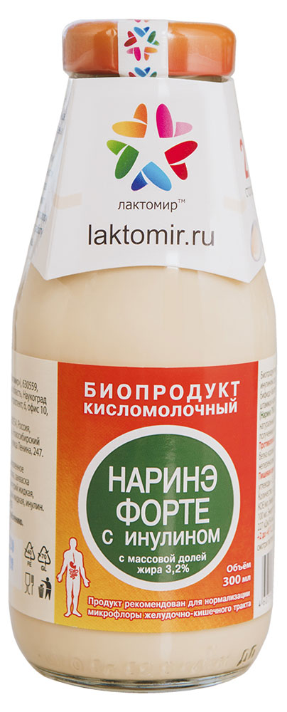 Биопродукт кисломолочный напиток «Лактомир» Наринэ-форте с инулином 3,2%, 300 мл