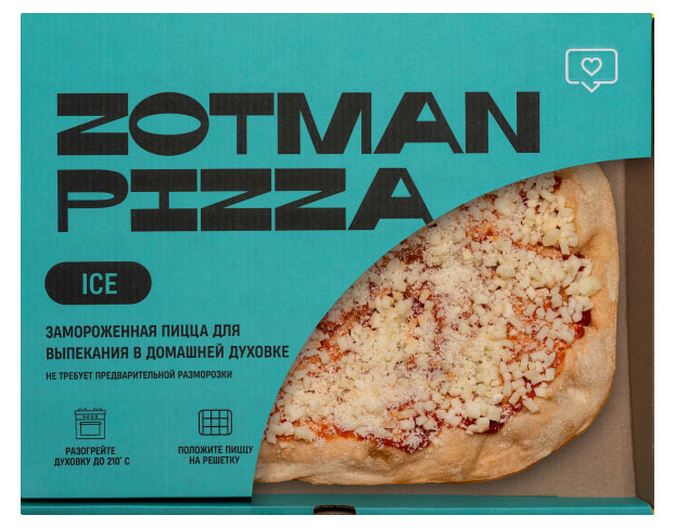 Пицца Римская Zotman Маргарита с томатным соусом и сыром Моцарелла замороженная, 390 г