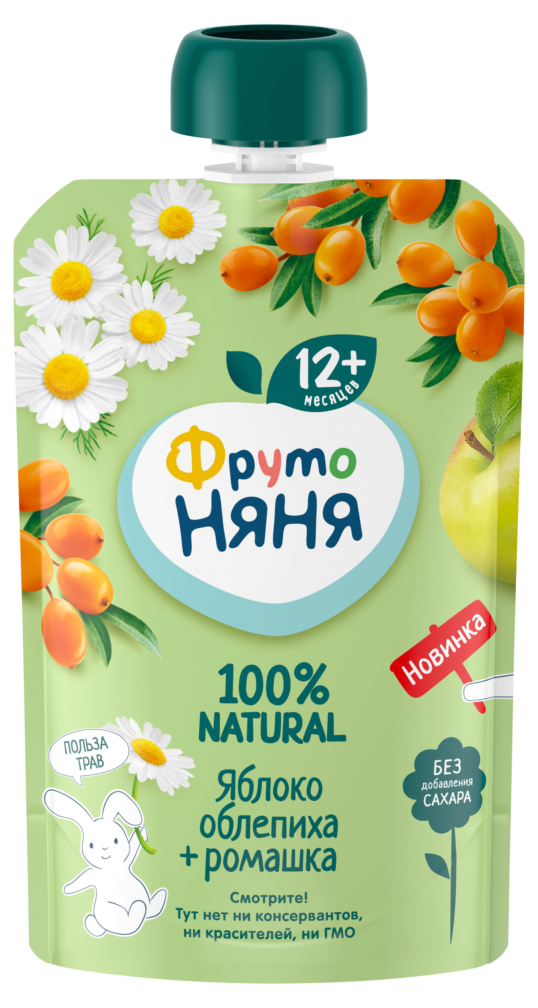 Пюре «ФрутоНяня» яблоко облепиха ромашка с 12 мес., 90 г