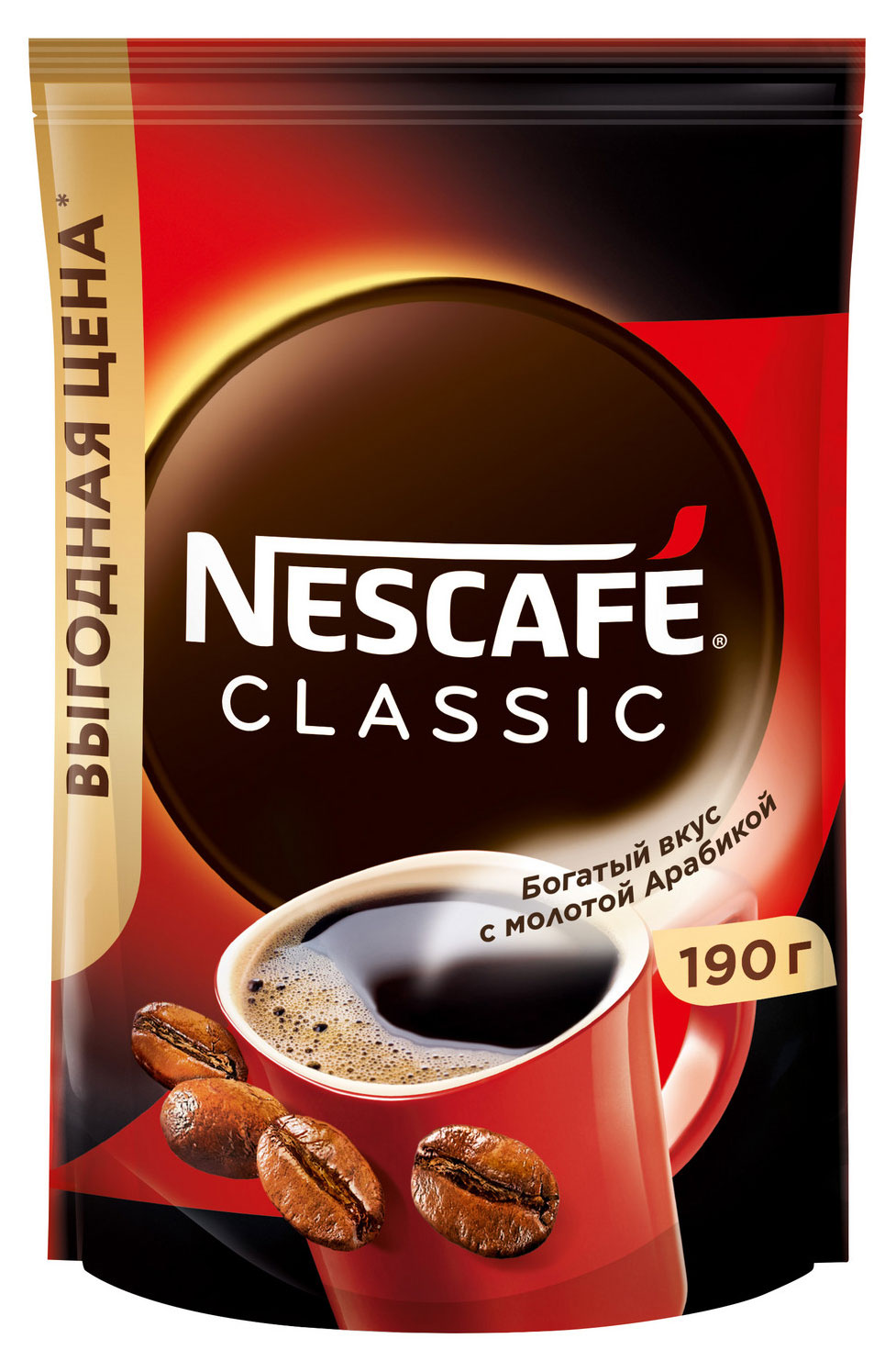 Кофе растворимый «Нескафé» Classic порошкообразный с добавлением натурального жареного молотого кофе, 190 г