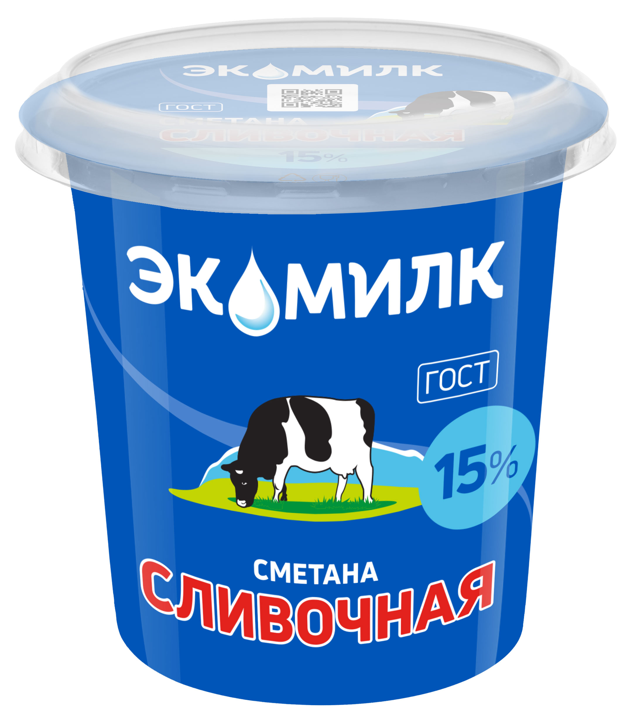 Сметана «Экомилк» 15% БЗМЖ, 300 г