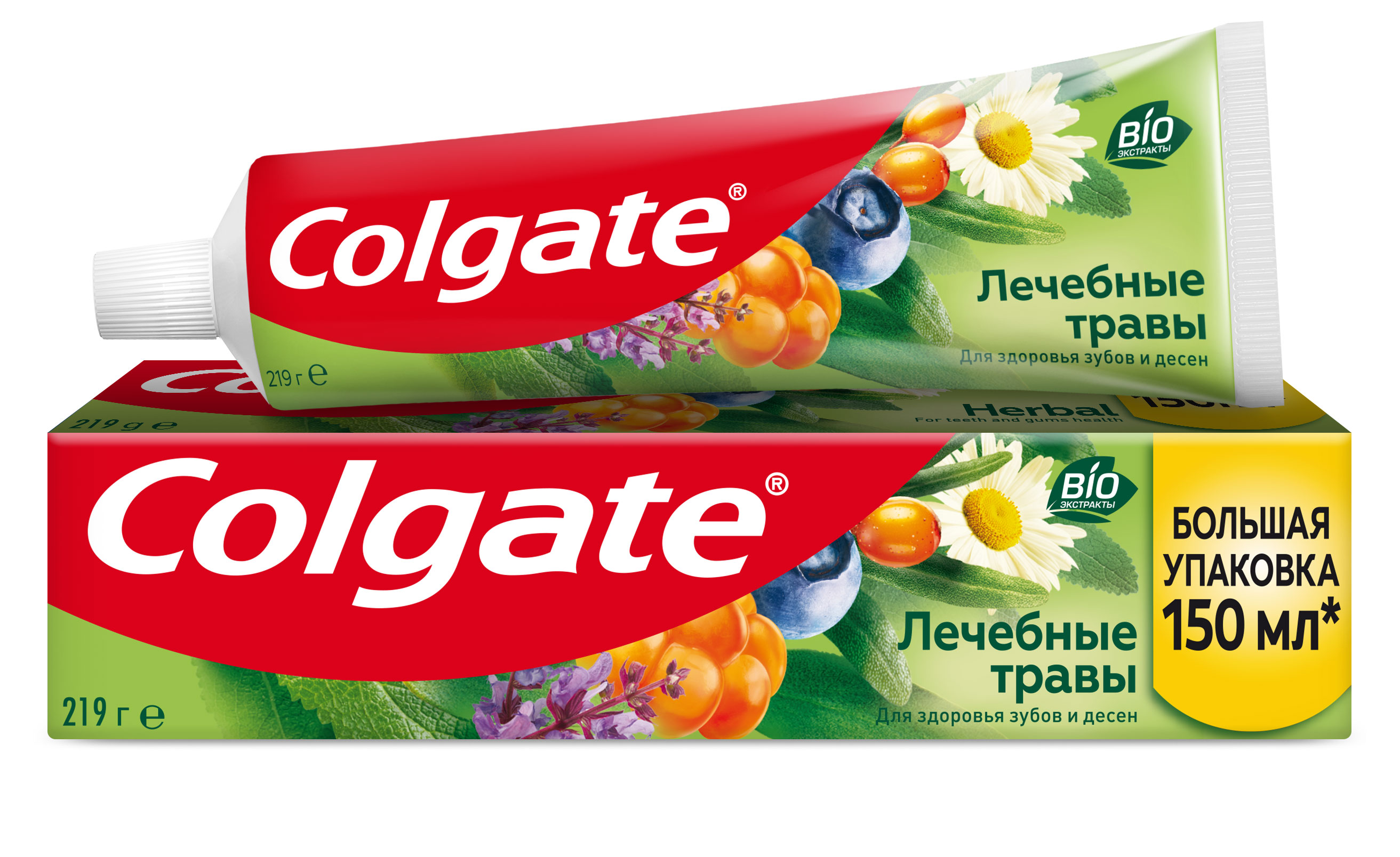 Зубная паста Colgate Лечебные травы с натуральными ингредиентами для здоровья зубов и десен, 150 мл