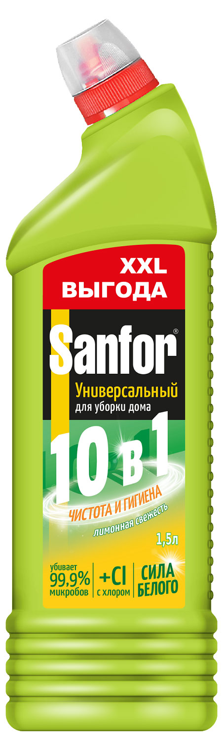 Средство санитарно-гигиеническое Sanfor Универсал Лимонная свежесть, 1500 мл