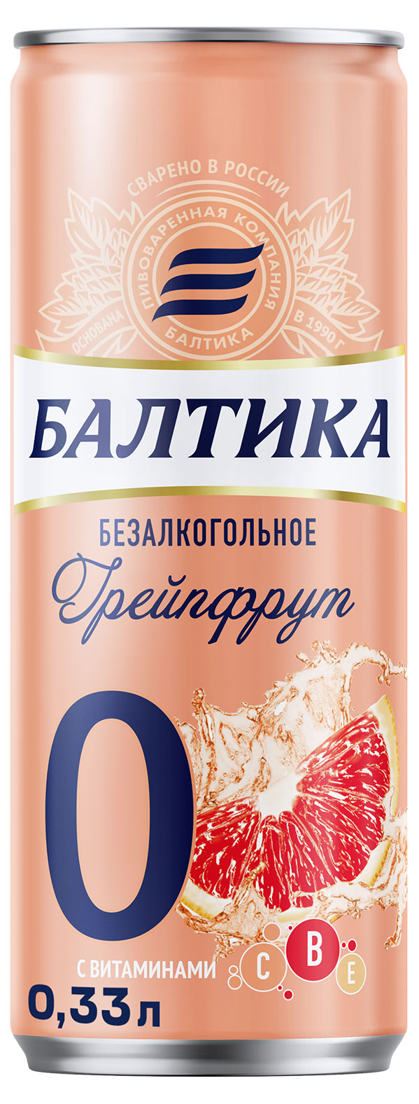 Пиво безалкогольное «Балтика» №0  Грейпфрут светлое фильтрованное 0%, 330 мл