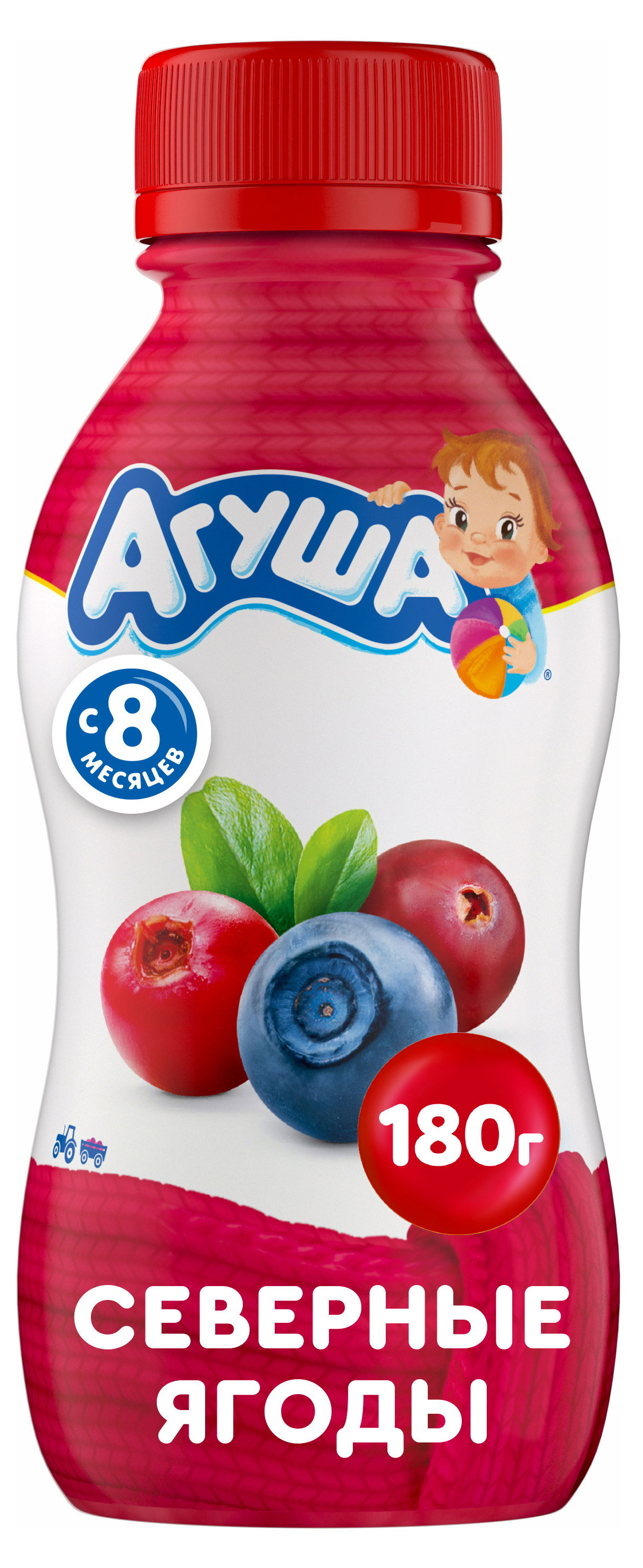 Йогурт питьевой детский «Агуша» черника-брусника-клюква 2,7% с 8 мес., 180 г