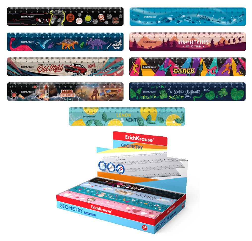 Линейка ErichKrause для мальчиков, 20 см