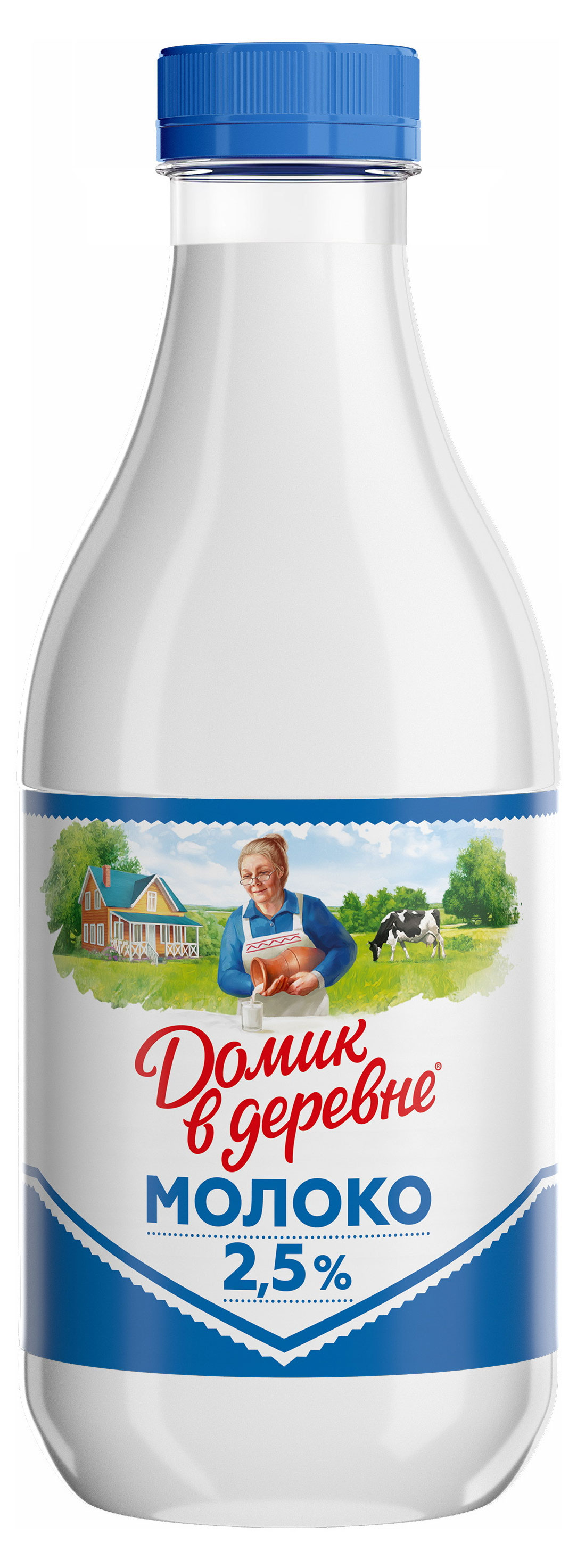Молоко пастеризованное питьевое «Домик в деревне» нормализованное 2,5% БЗМЖ, 930 г