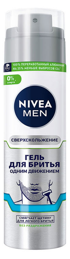 Гель для бритья NIVEA MEN Сверхскольжение для чувствительной кожи, 200 мл