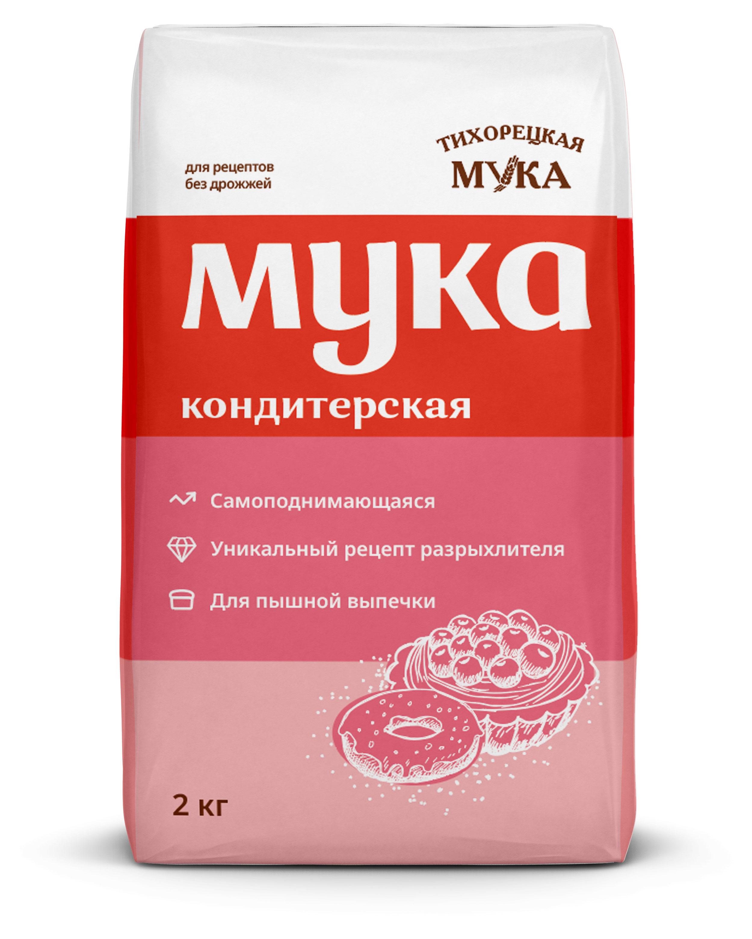 Мука кондитерская «Тихорецкая» самоподнимающаяся, 2 кг