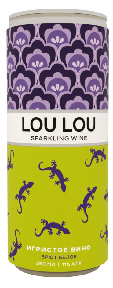 Игристое вино LOU LOU брют белое Россия, 0,25 л