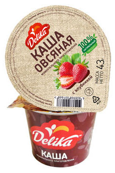 Каша овсяная Delica с клубникой, 43 г