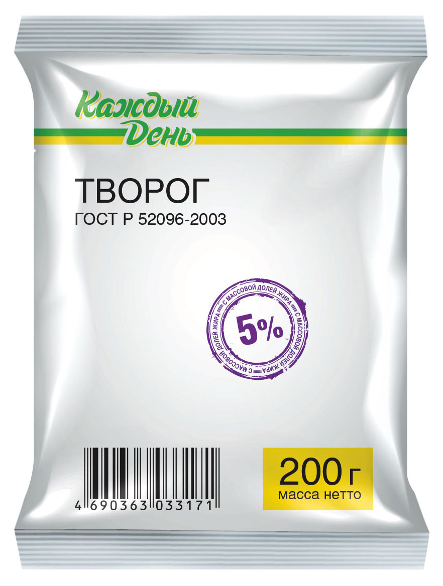 Творог «Каждый день» брикет 5% БЗМЖ, 180 г