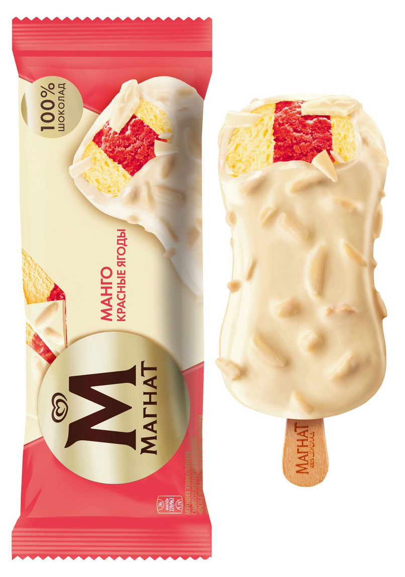 Мороженое сливочное «Магнат» Эскимо манго красные ягоды в шоколаде БЗМЖ, 74 г