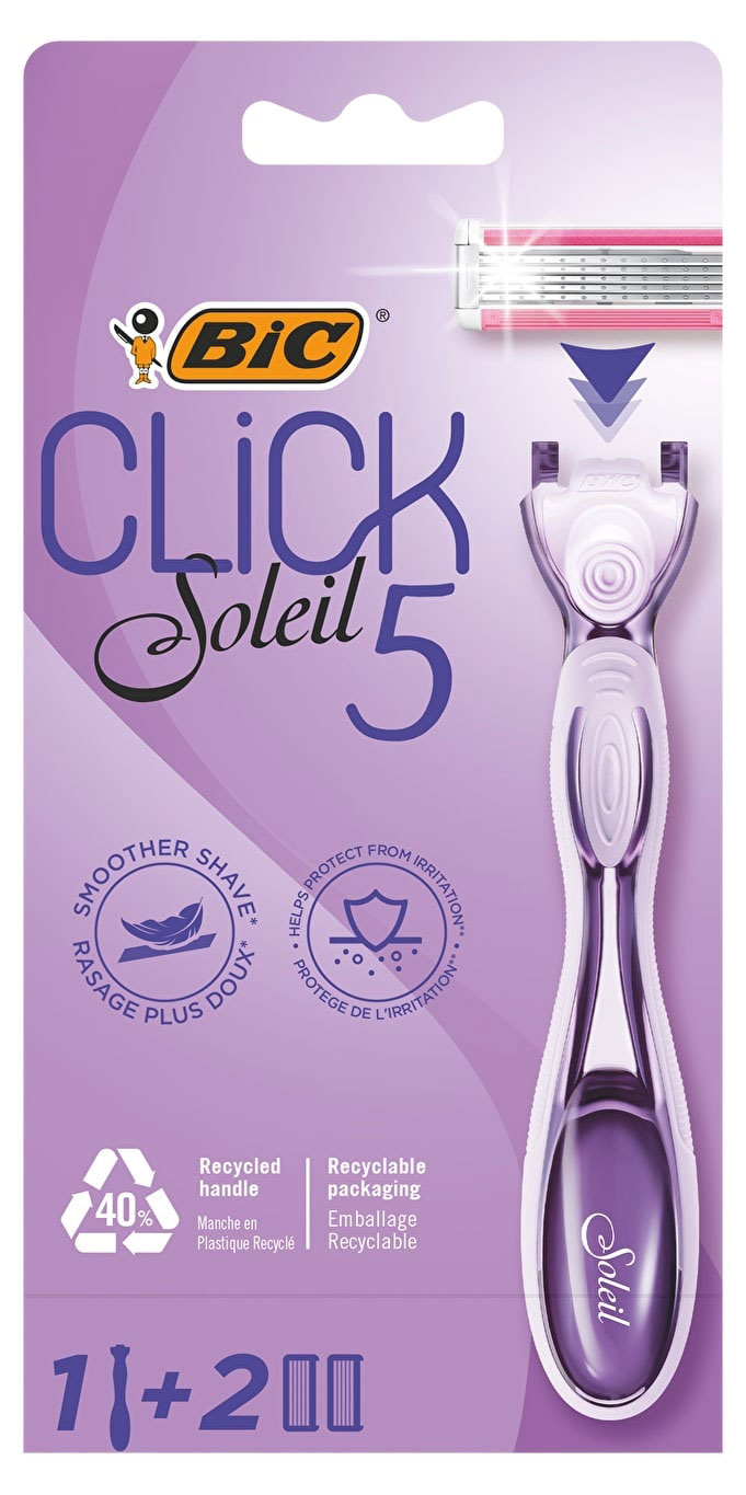 Бритва женская BIC Click 5 Soleil, 1 ручка и 2 сменные кассеты