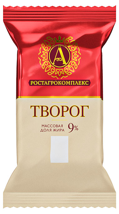Творог «А.Ростагрокомплекс» брикет 9% БЗМЖ, 180 г