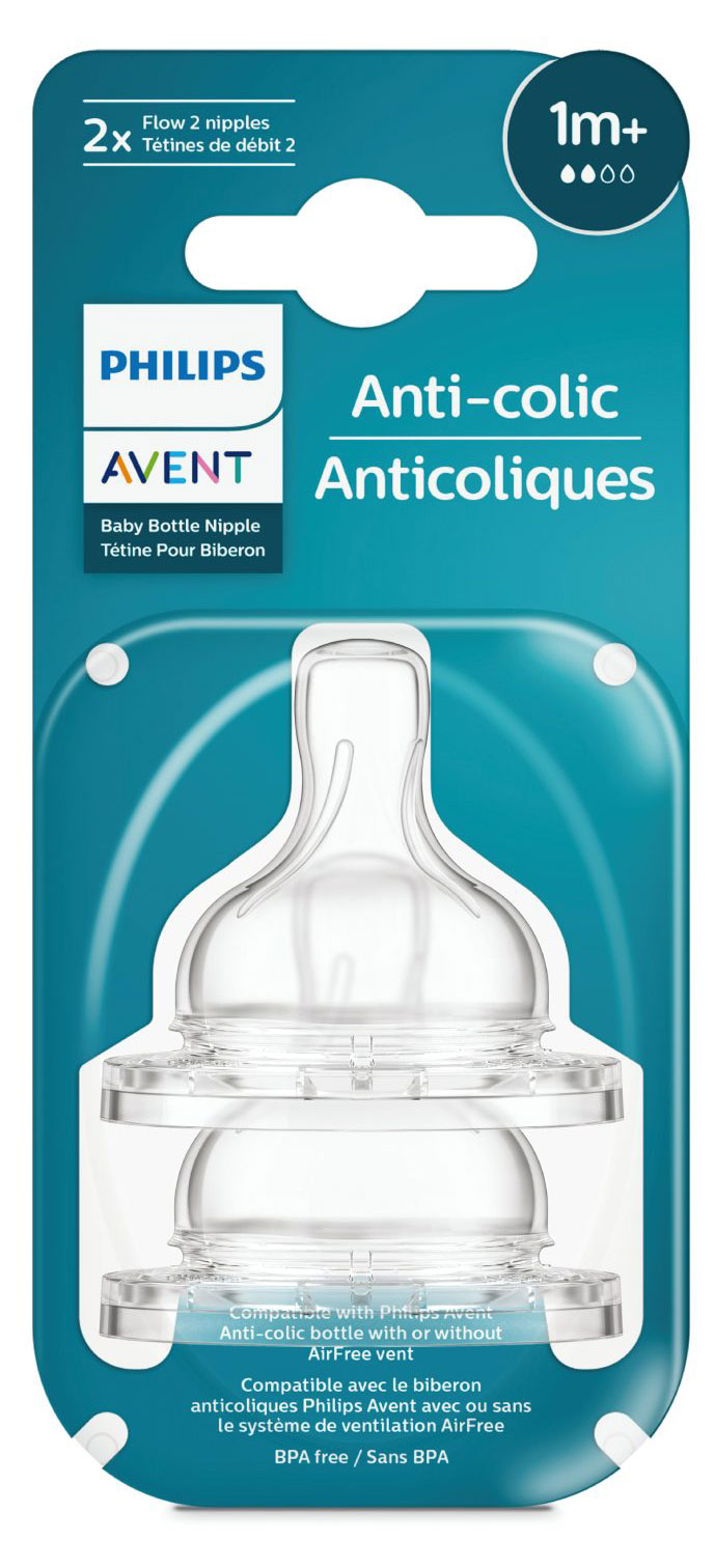 Соска Philips Avent с медленным потоком Philips Avent Anti-colic 1 мес.+, 2 шт