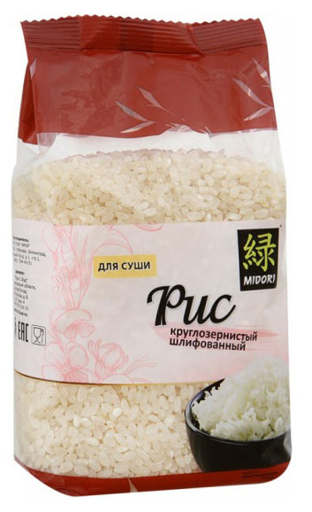Рис для суши MIDORI шлифованный Китай, 450 г