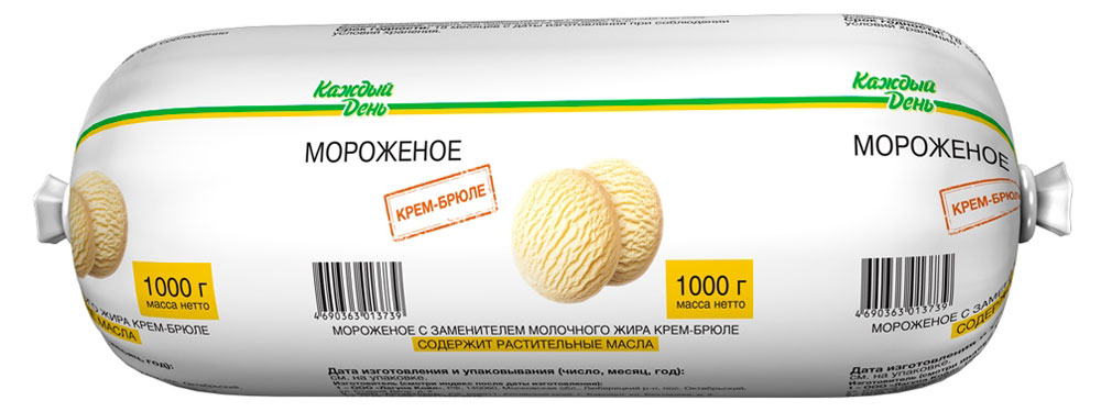 Мороженое «Каждый день» крем-брюле батон ЗМЖ, 1 кг