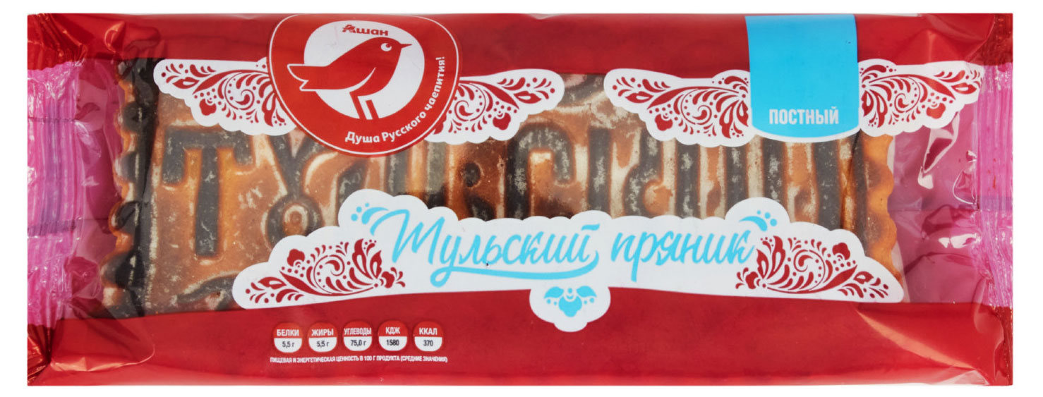 Пряник АШАН Красная птица Тульский постный, 130 г