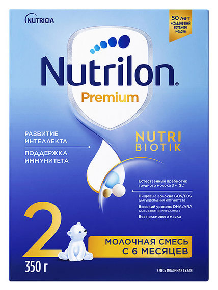 Смесь сухая молочная Nutrilon Premium 2 с 6 мес., 350 г