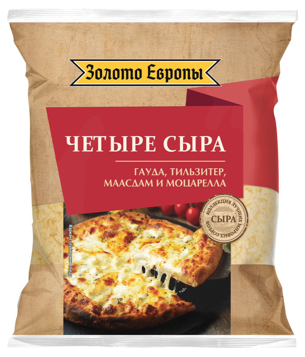 Сыр тертый «Золото Европы» 4 сыра БЗМЖ, 150 г