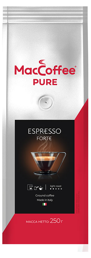 Кофе молотый MacCoffee PURE Espresso Forte Италия, 250 г