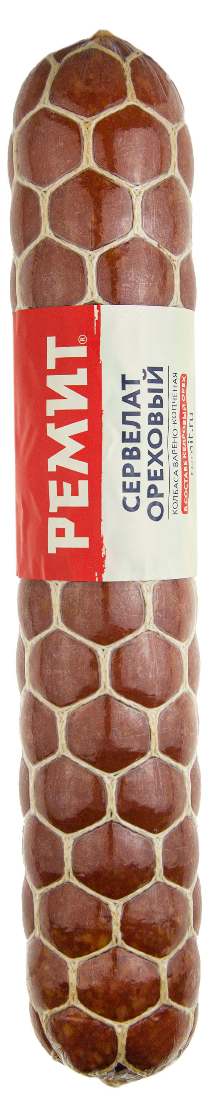 Колбаса варено-копченая «Ремит» Сервелат Ореховый ~ 0,7 кг