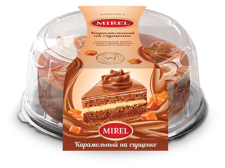 Торт бисквитный MIREL Карамельный на сгущенке охлажденный, 700 г