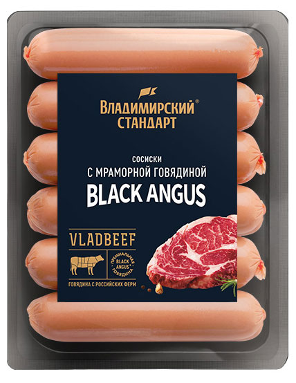 Сосиски «Владимирский стандарт» с мраморной говядиной, 450 г