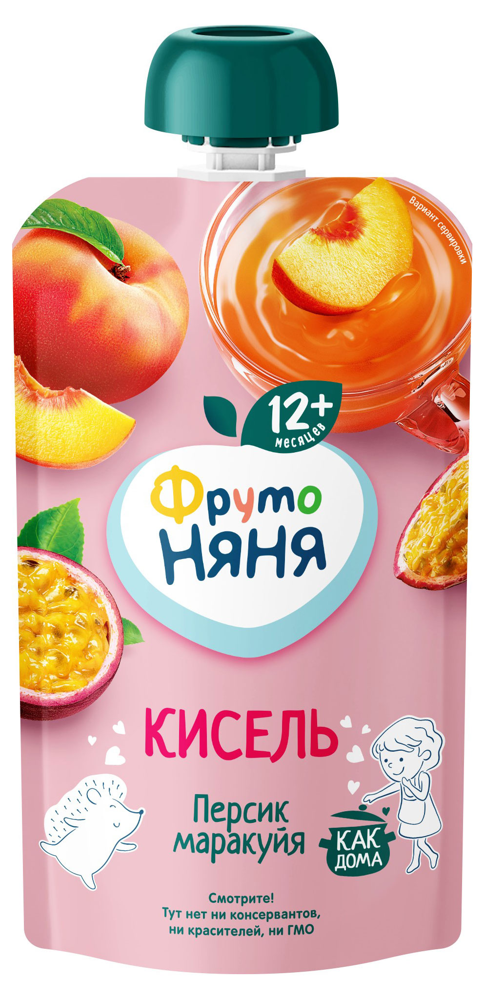 Кисель детский «ФрутоНяня» персик маракуйя с 12 мес., 130 мл