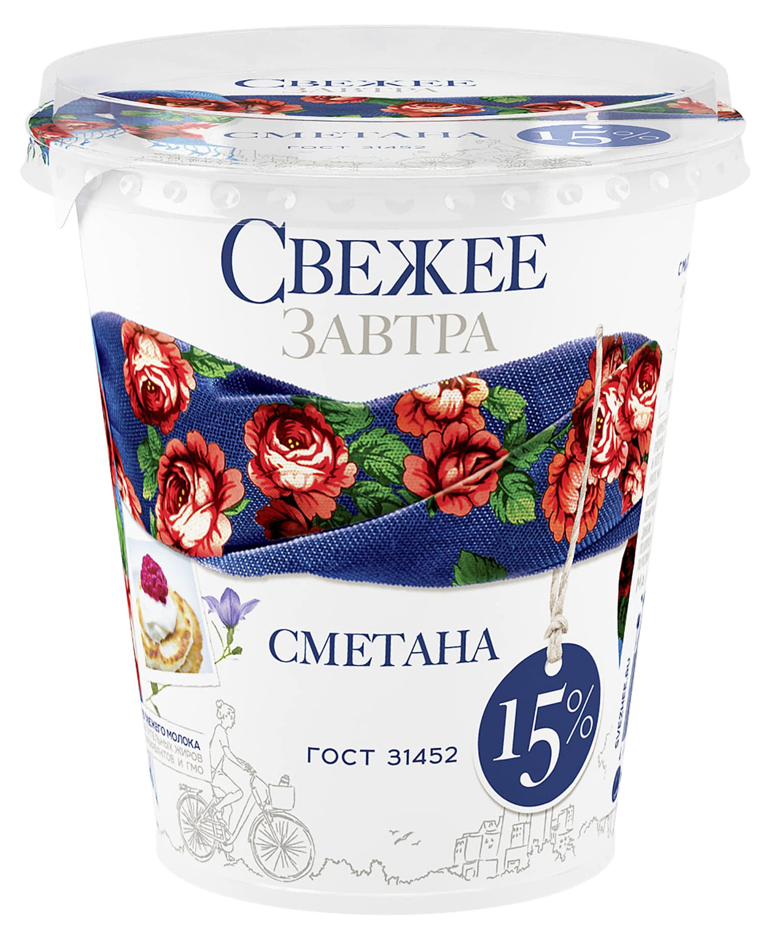 Сметана «Большая кружка» свежее завтра 15% БЗМЖ, 300 г