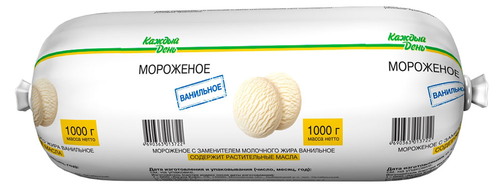 Мороженое «Каждый день» Ванильное батон ЗМЖ, 1 кг