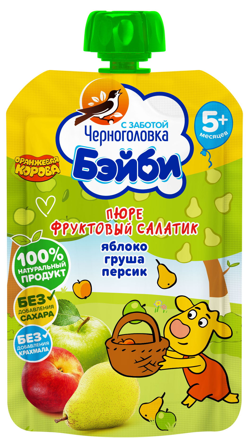 Пюре «Черноголовка Бэйби» Фруктовый салатик с 5 мес., 85 г