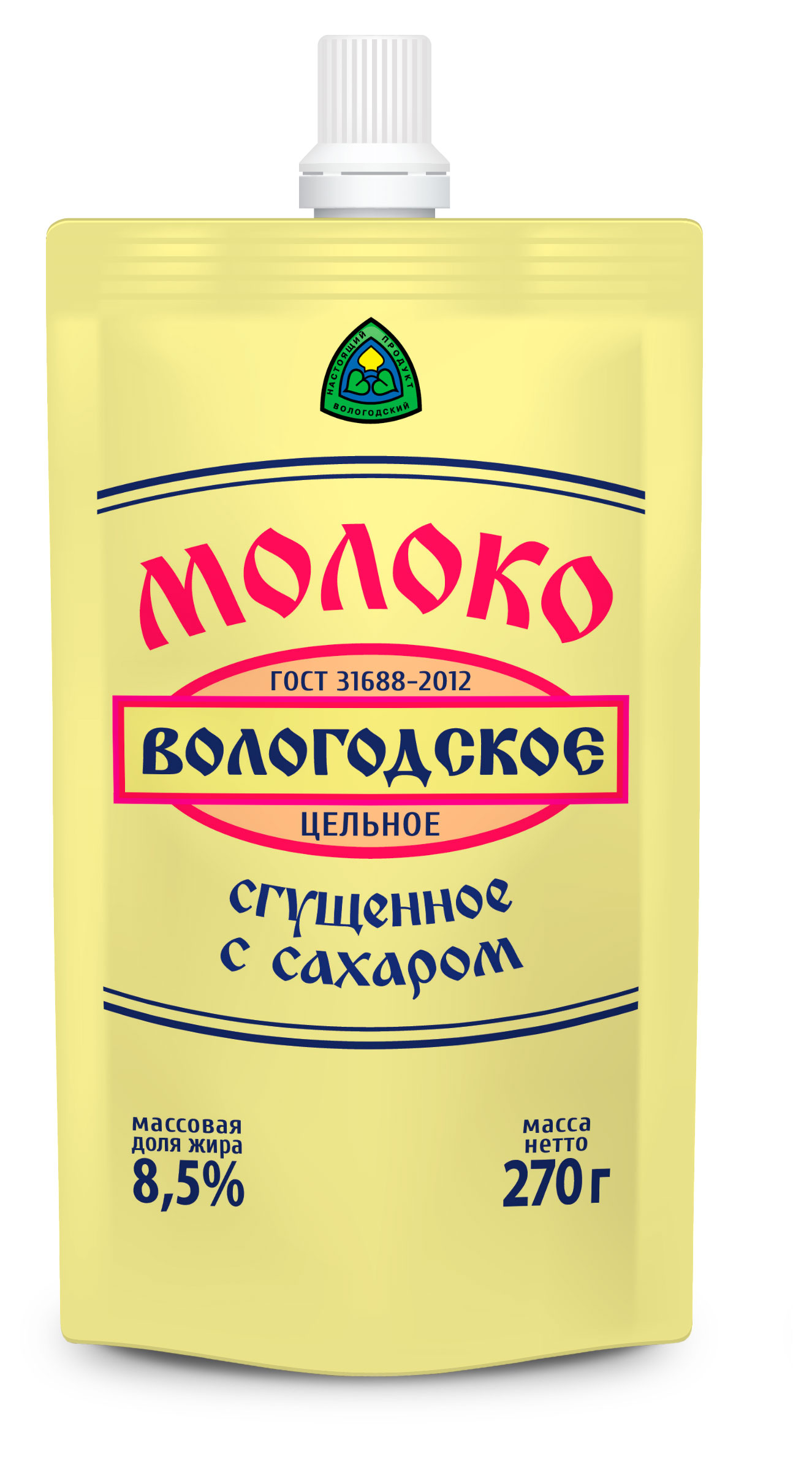 Молоко сгущенное «Вологодское» с сахаром 8,5%, 270 г