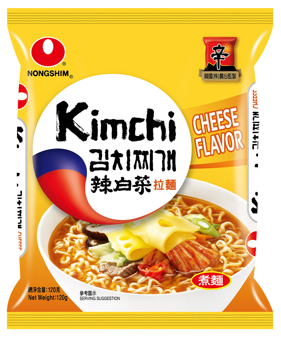 Лапша быстрого приготовления Nongshim Кимчи Рамен с сырным вкусом Китай, 120 г